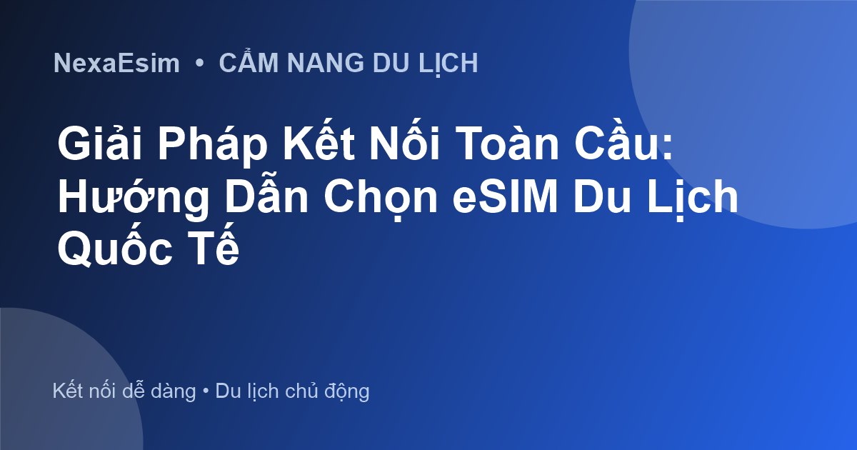 Giải Pháp Kết Nối Toàn Cầu: Hướng Dẫn Chọn eSIM Du Lịch Quốc Tế - Hướng dẫn sử dụng eSim