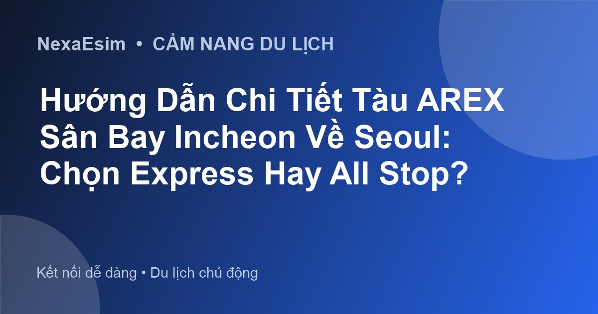 Hướng Dẫn Chi Tiết Tàu AREX Sân Bay Incheon Về Seoul: Chọn Express Hay All Stop? - Hướng dẫn sử dụng eSim